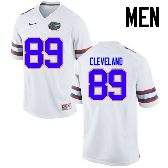 Men's Florida Gators #89 Tyrie Cleveland NCAA Nike White Authentic Stitched College Football Jersey TXU1462RN